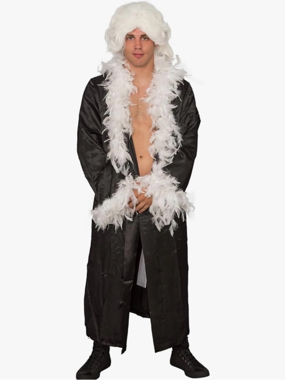 Men’s WWE Rick Flair Nature Boy Halloween Cosplay Costume Wig Robe & Belt